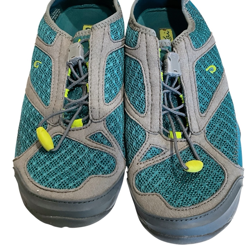 Olukai Women's Size 8 Eleu Trainer Hiking Water Shoes Single Pull Lace Gray Teal - Picture 3 of 11